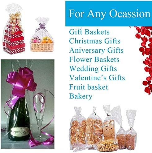 JOYIT 100 ft Clear Cellophane Wrap Roll (31.5 in x 100 ft) - 3 Mil Thicken Cellophane Roll,Cellophane Bags Large,Wrapping Paper for Flower Gift Baskets Wrap (31.5 fold into 16)